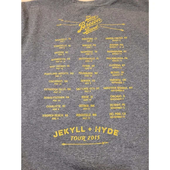 Zac Brown Southern Ground Jekyll and Hyde 2015 Tour Tee Size Med Grey - Picture 4 of 5